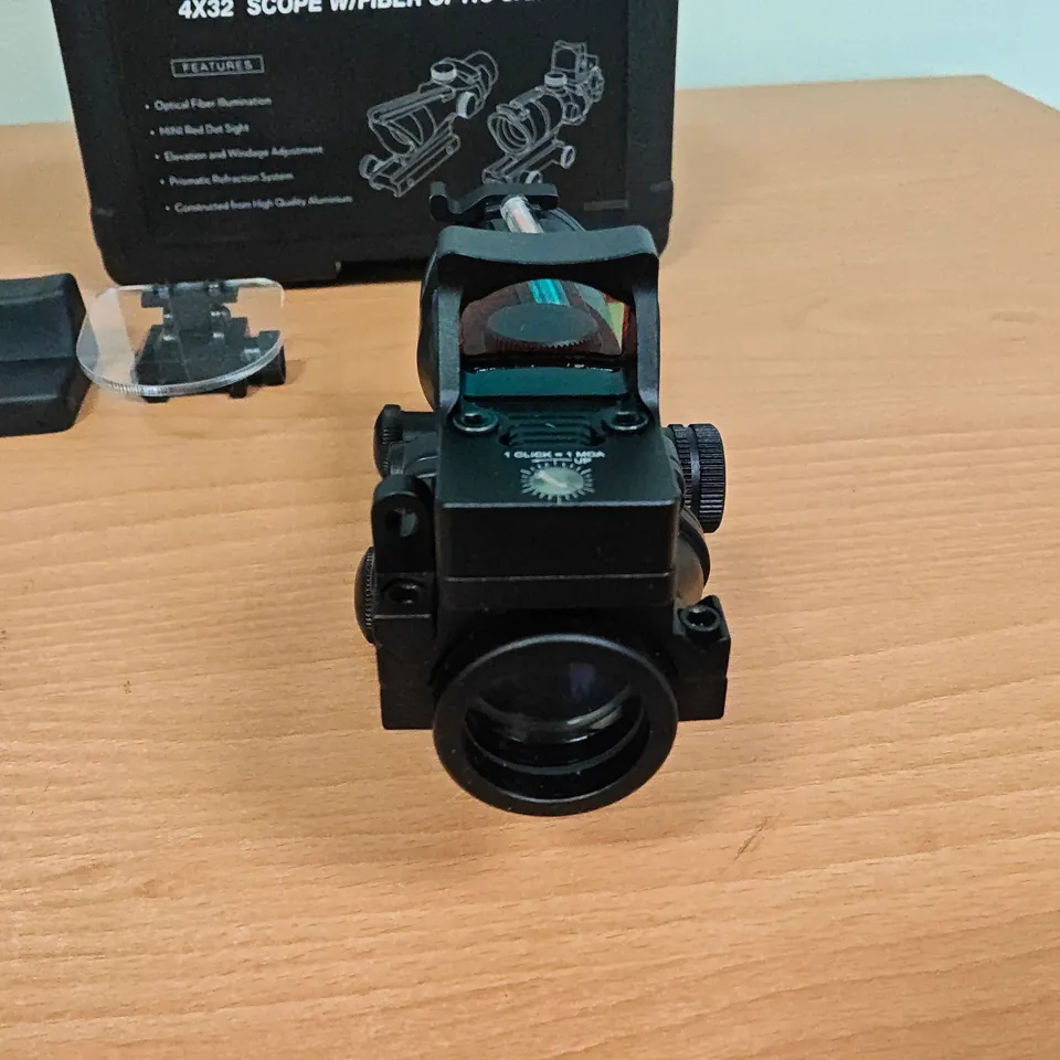 TREYTECH 4X32 SCOPE WITH FIBER OPTIC SIGHT – MOUNT & CASE
