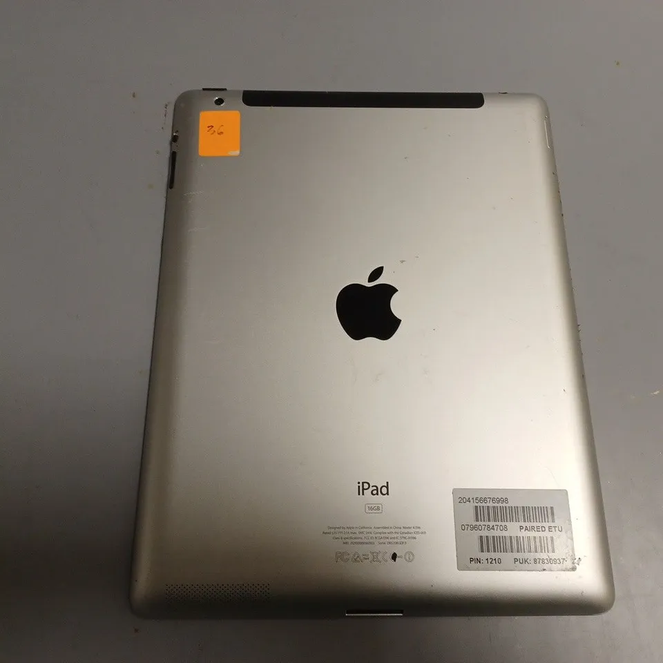 APPLE IPAD MODEL A1396