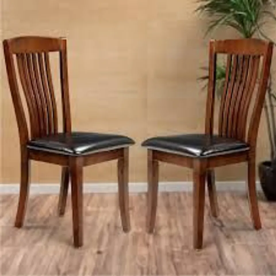 BOXED JULIAN BOWEN SET OF 2 CANTERBURY DINING CHAIRS - MAHOGANY (1 BOX)