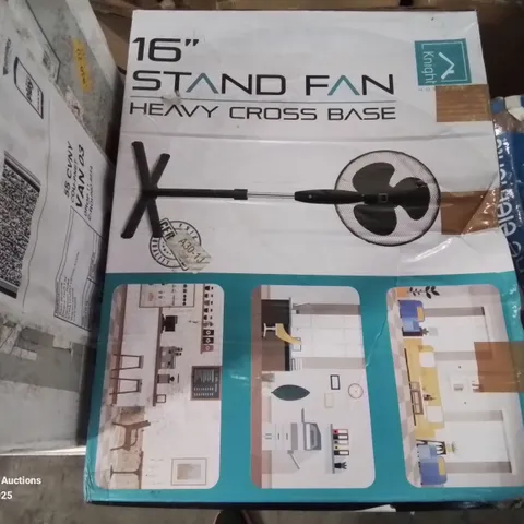 BOXED KNIGHT HOMWARE 16" STAND FAN HEAVY CROSS BASED