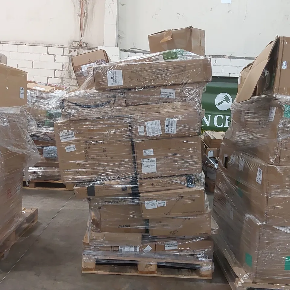 PALLET CONTAINING A LARGE QUANTITY OF ASSORTED CONSUMER PRODUCTS INCLUDING: CORDLESS VACUUM CLEANERS, BASKETBALL HOOP, JERRY CAN ECT