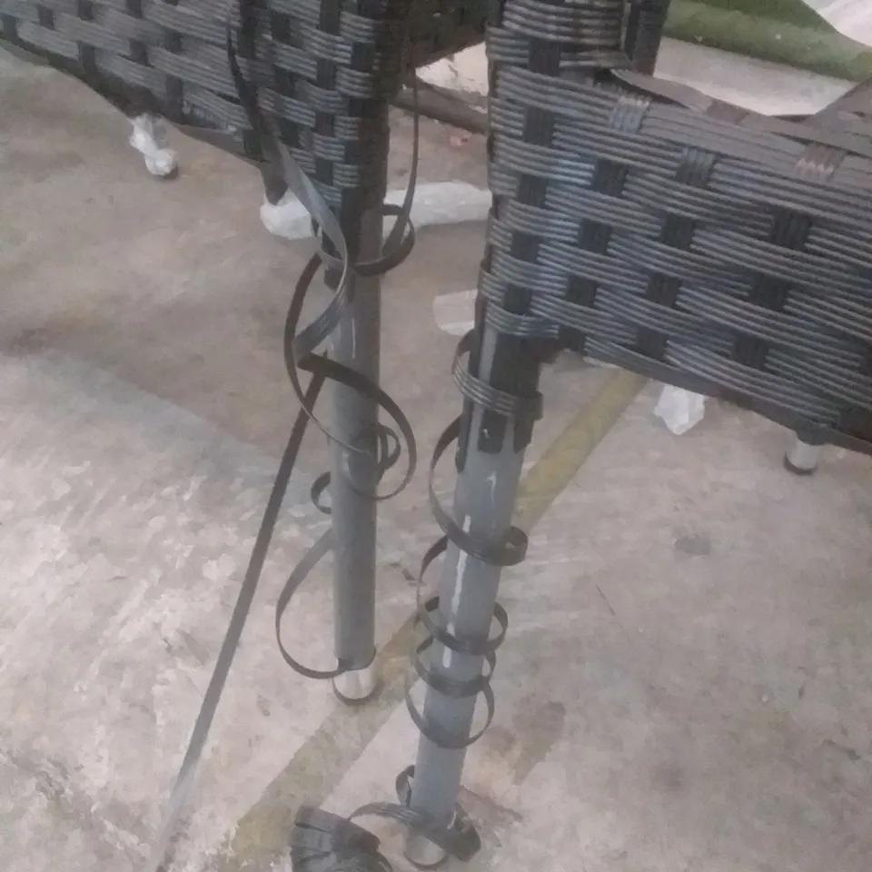X4 RATTAN EFFECT GARDEN CHAIRS BLACK