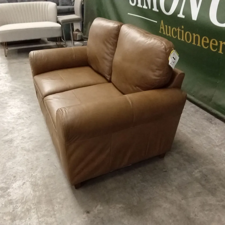 BAILEY 2 SEATER LEATHER SOFA - TAN RRP £749