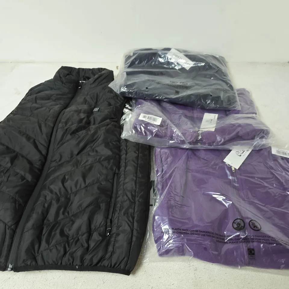 APPROXIMATELY 12 ASSORTED CLOTHING ITEMS IN VARIOUS SIZES, STYLES & COLOURS TO INCLUDE BRANDS SUCH AS CHIC FEMME, NORTHGATE, ETC