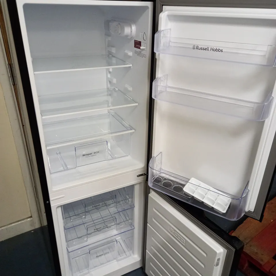 RUSSELL HOBBS LOW FROST FRIDGE FREEZER, 113L FRIDGE, 61L FREEZER - BLACK (50CM WIDE, 145CM HIGH)- collection only