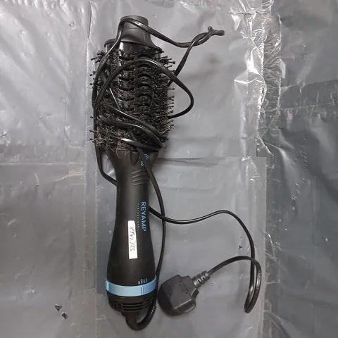APPROXIMATELY 4 UNBOXED REVAMP HAIR DRYER / HOT AIR BRUSH β MODEL DR-2000, BLACK WITH BLUE BAND