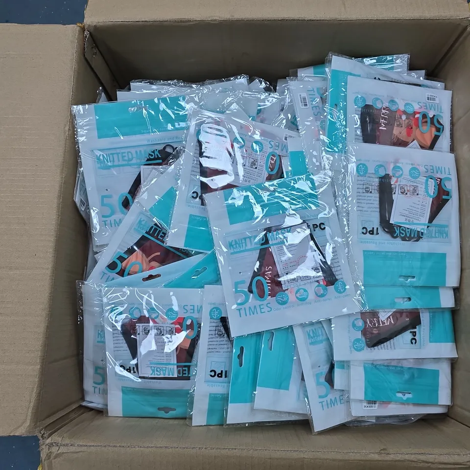 LARGE QUANTITY OF KNITTED MASKS – WASHABLE & REUSABLE, 50 USES EACH