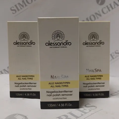BOX OF APPROX 20 X 135ML ALESSANDRO NAIL SPA CONTROL NAIL POLISH REMOVER
