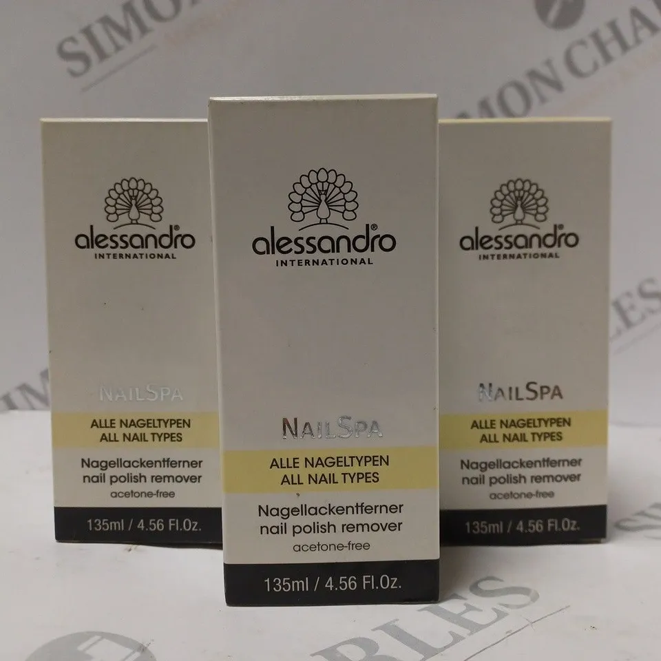 BOX OF APPROX 20 X 135ML ALESSANDRO NAIL SPA CONTROL NAIL POLISH REMOVER