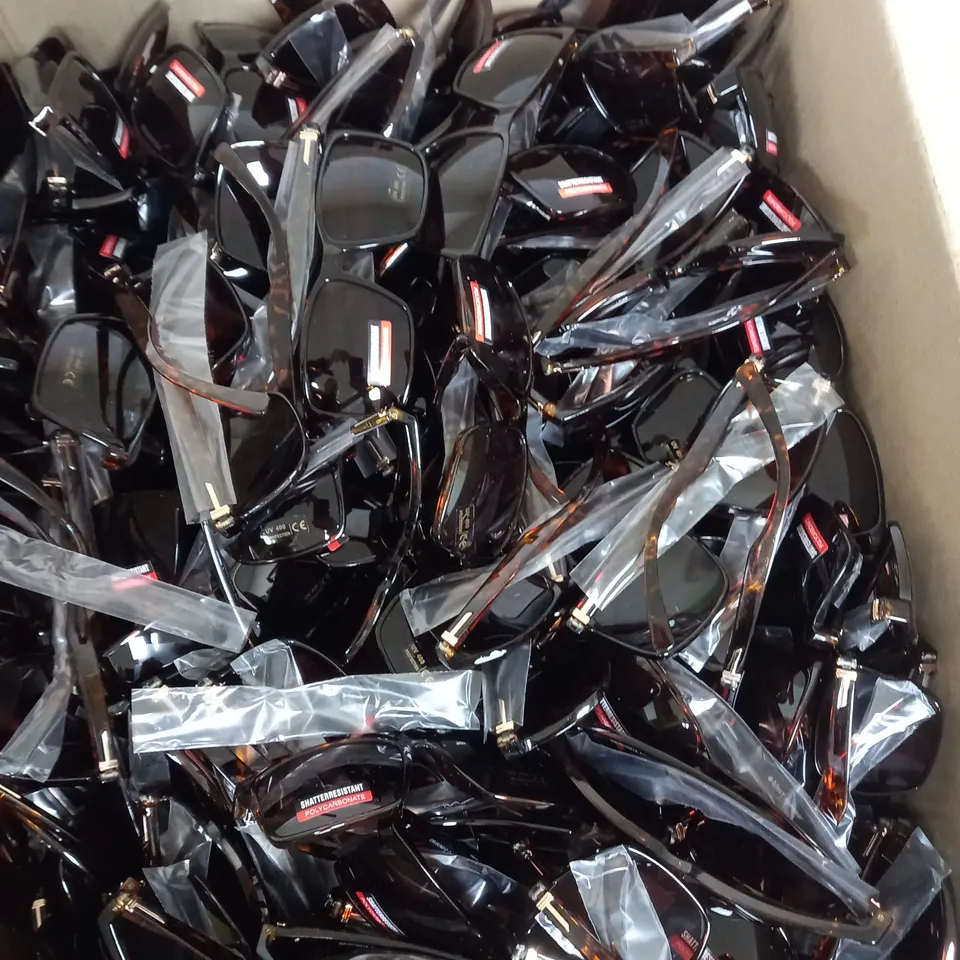 BOX OF TORTOISE SHELL UV PROTECTED SUN GLASSES