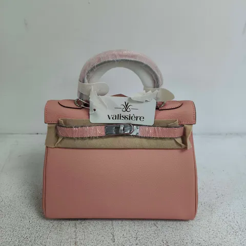 VALISSIERE DESIGNER INSPIRED CLASSIC STRUCTURED TOP-HANDLE SATCHEL HANDBAG WITH LOCK HARDWARE