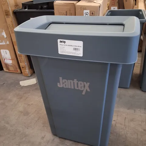 JANTEX SLIM BIN GREY 60LTR WITH LID