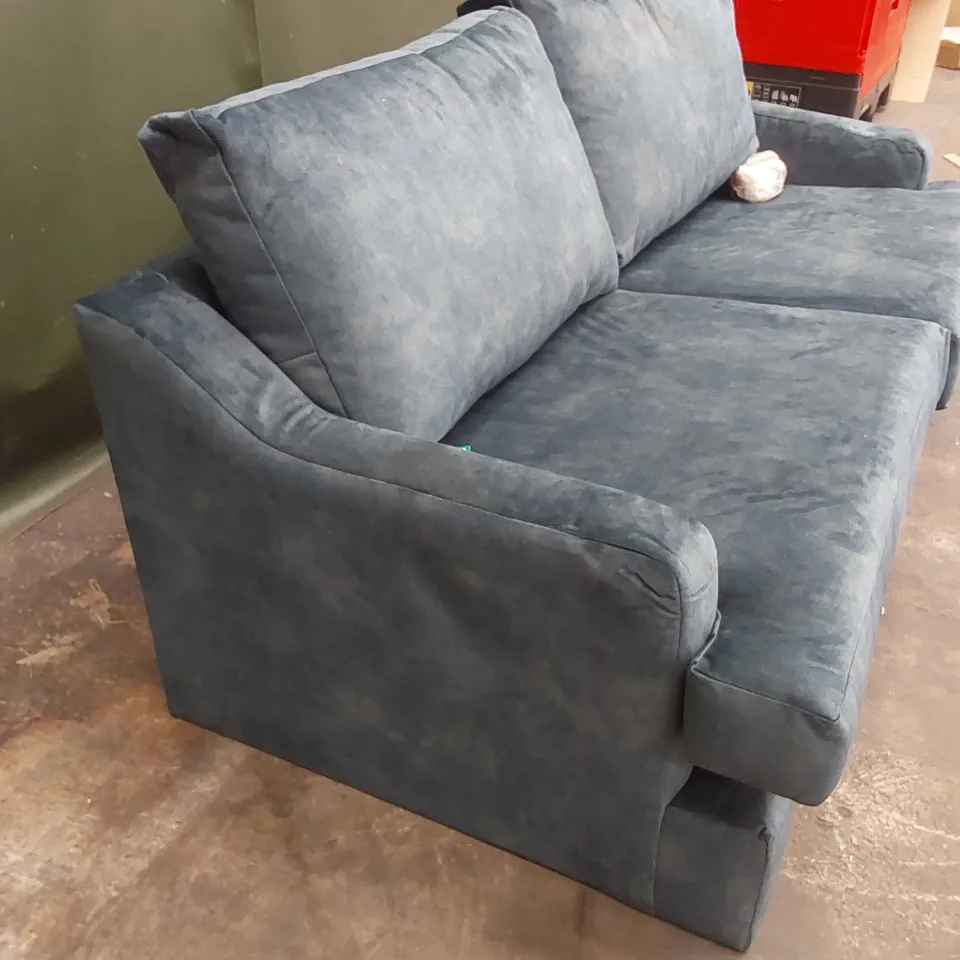 QUALITY DESIGNER 3 SEATER SOFA BED - AQUA FABRIC