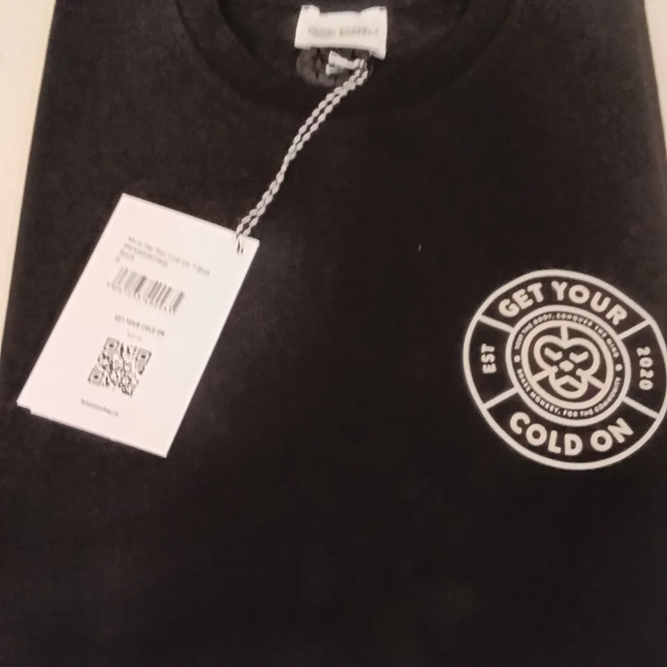 BOX OF BRASS MONKEY T-SHIRTS - BLACK SIZE SMALL APPROXIMATELY 15