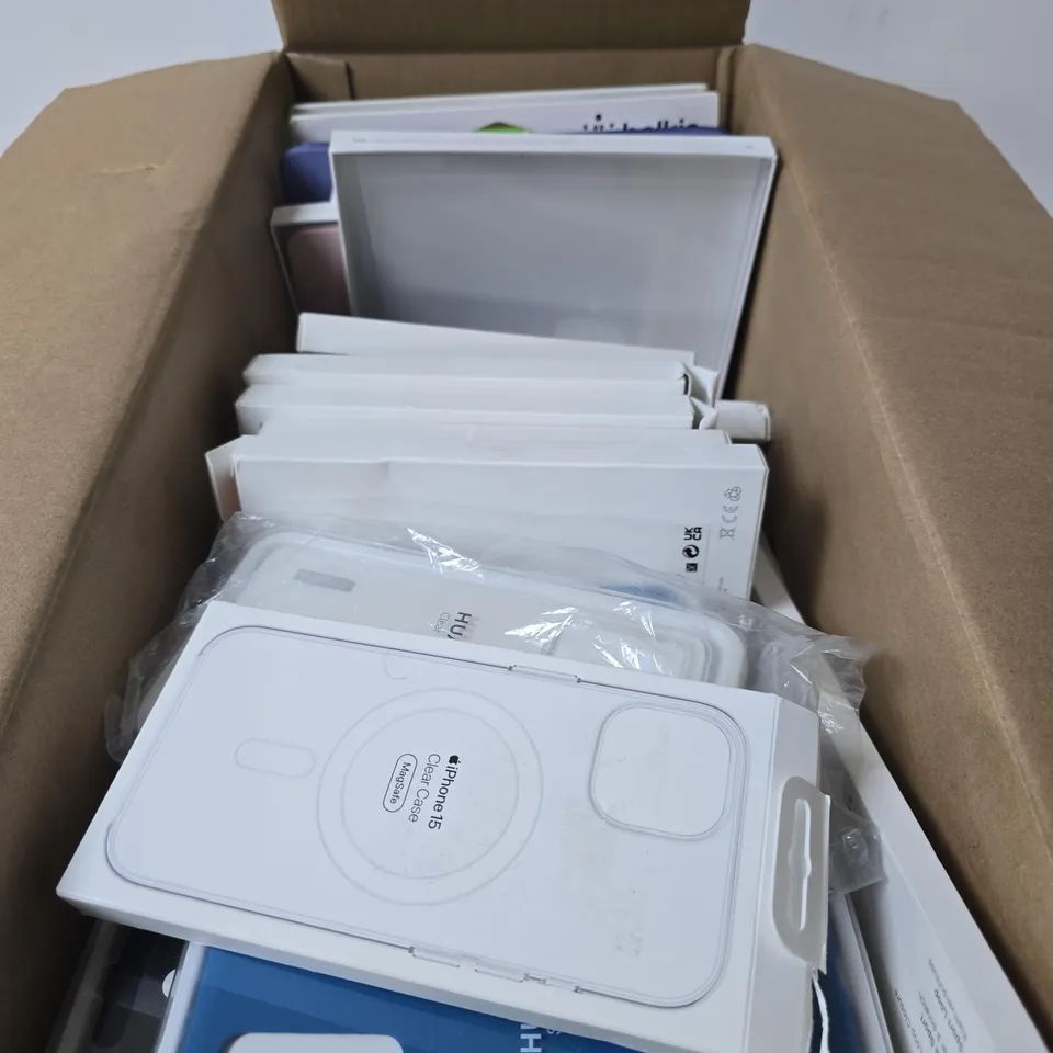 BOX OF APPROXIMATELY 40 ASSORTED MOBILE PHONE CASES AND TABLET CASES 
