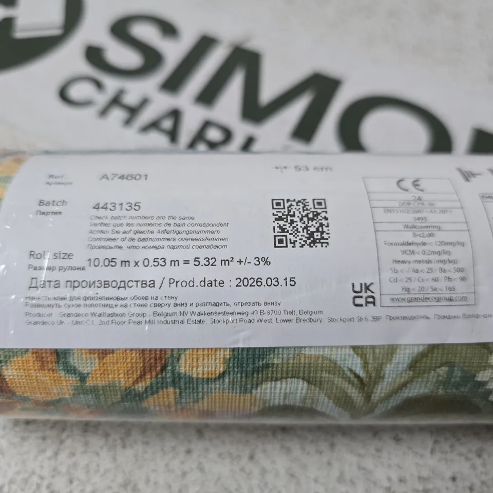 GRANDECO LIFE WALLPAPER ROLL – FLORAL DESIGN, 10.05 M X 0.53 M (5.32 M²)