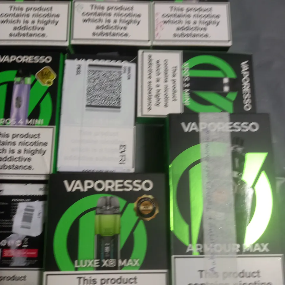 LOT OF APPROXIMATELY 18 ASSORTED VAPORESSO VAPING ITEMS 