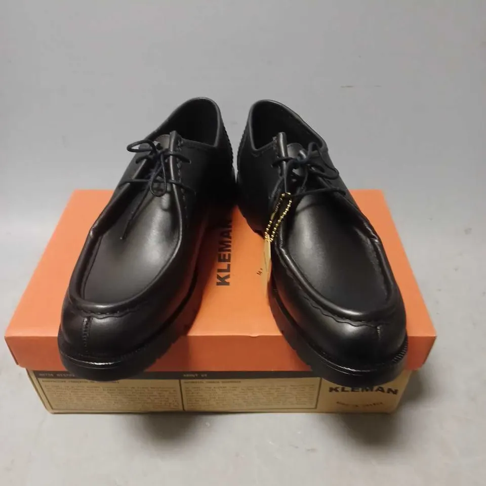 BOXED PAIR OF KLEMAN PADROR SHOES IN BLACK - 8