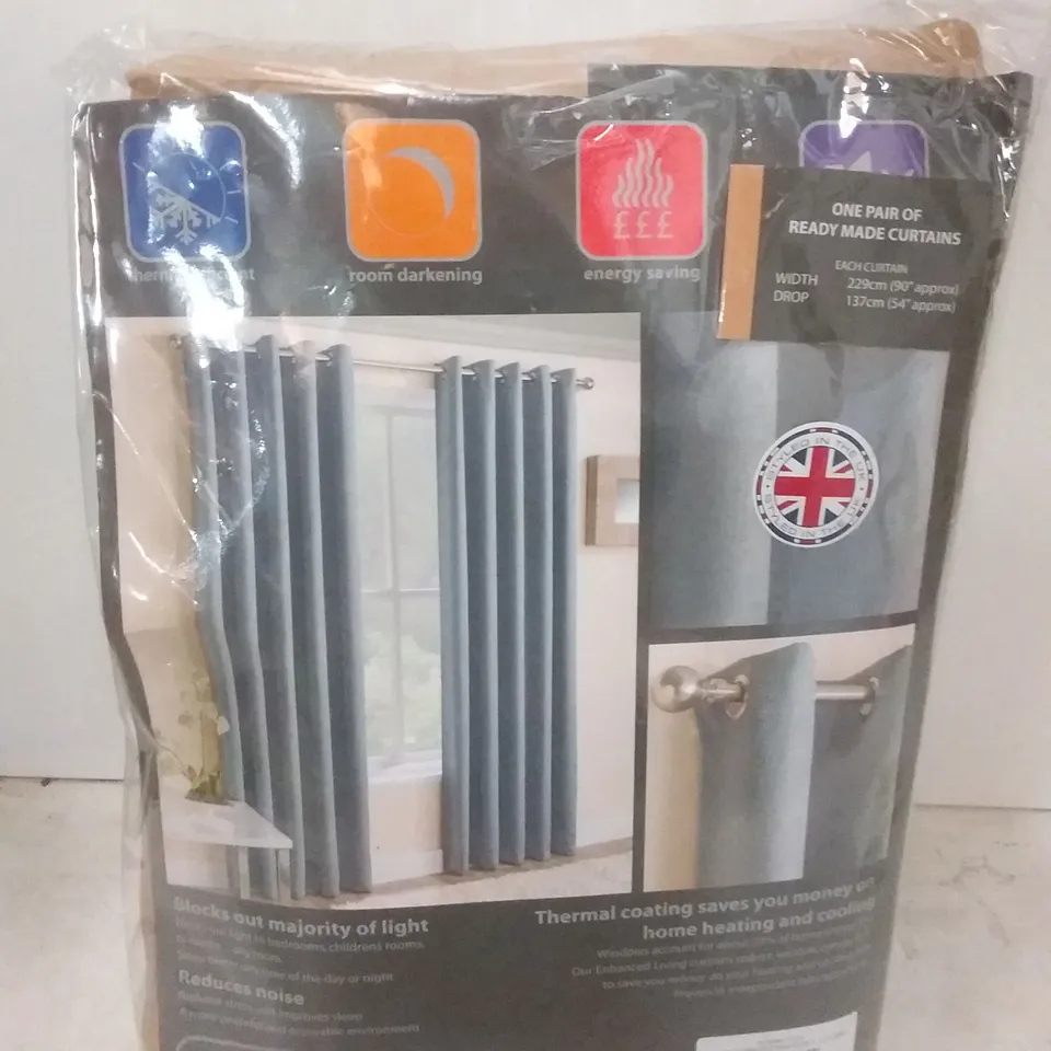 ENHANCED LIVING BLOCKOUT THERMAL CURTAINS COLOUR: BLUE