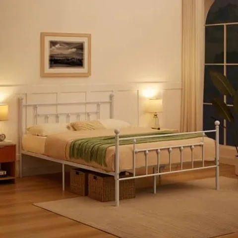 BOXED YT METAL BED FRAME W/HEADBOARD AND FOOTBOARD PLATFORM BED FRAME - SIZE UNSPECIFIED (1 BOX)