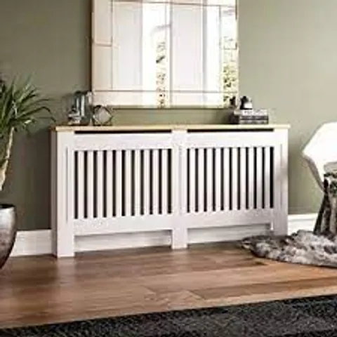 BOXED ARLINGTON LARGE RADIATOR COVER - WHITE/OAK (1 BOX)