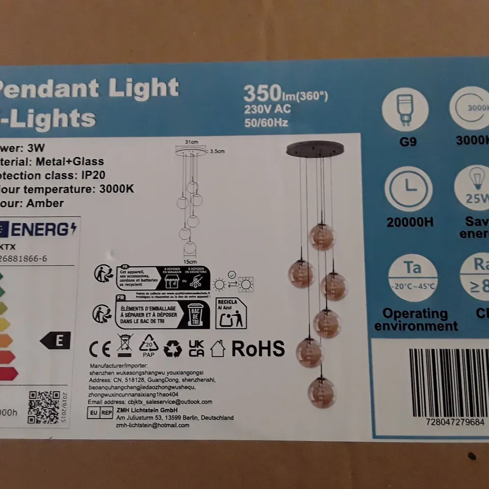 BOXED PENDANT LIGHT 6-LIGHTS