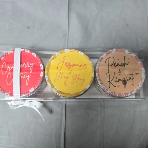 SET OF 3 SCENTED CANDLE TINS