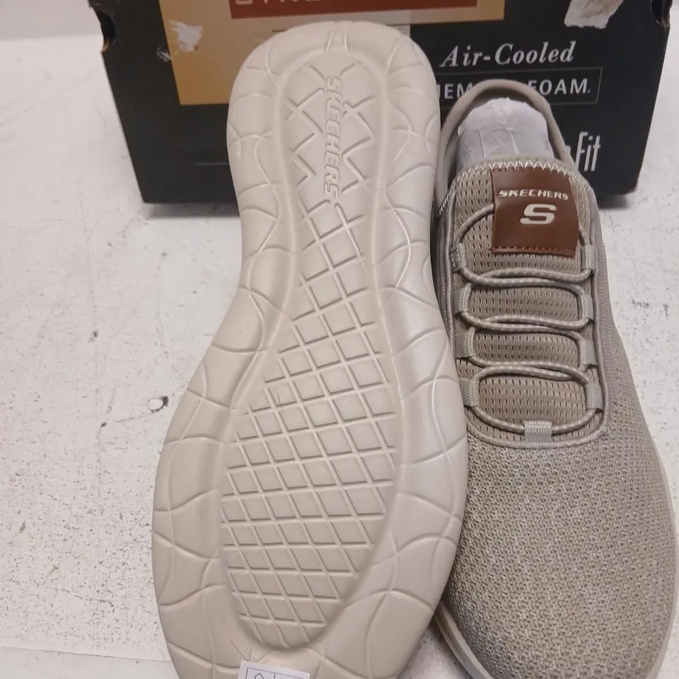 SKECHERS STREETWEAR MEN’S SHOES – TAUPE, UK 10 (US 11) – AIR-COOLED MEMORY FOAM