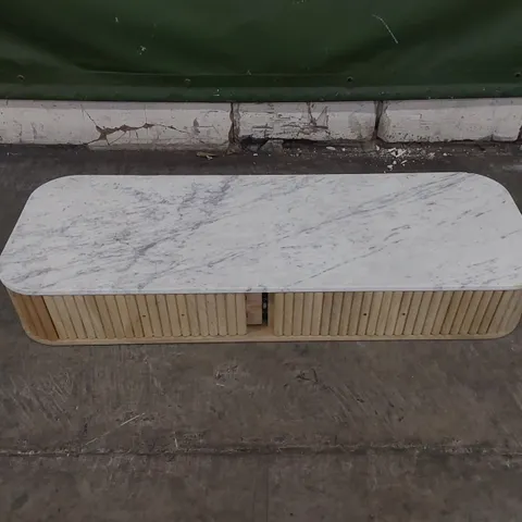 WOOD/MARBLE SIDETABLE TOP - MISSING LEGS