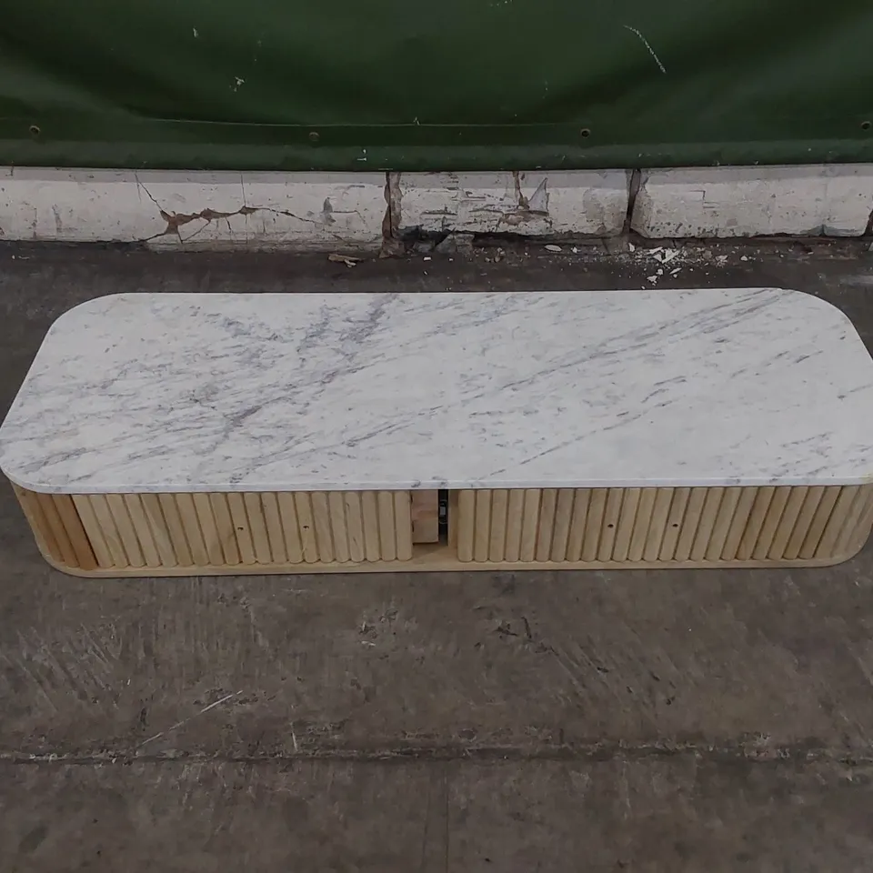 WOOD/MARBLE SIDETABLE TOP - MISSING LEGS