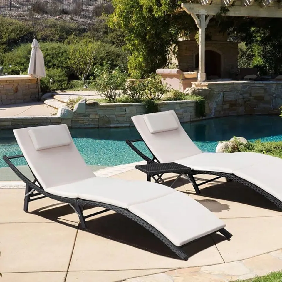 BOXED CAITLYNE DOUBLE RECLINING SUN LOUNGER