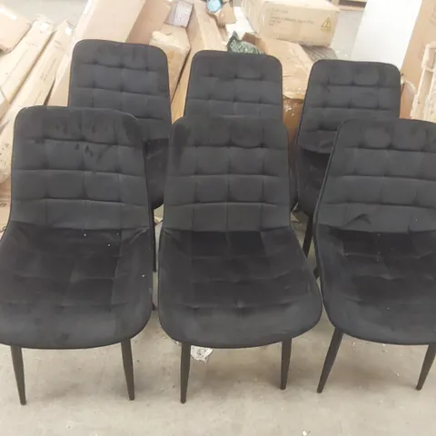 SET OF 6x DESIGNER VELVET DINING CHAIRS