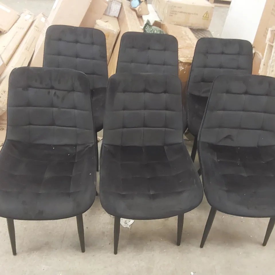 SET OF 6x DESIGNER VELVET DINING CHAIRS