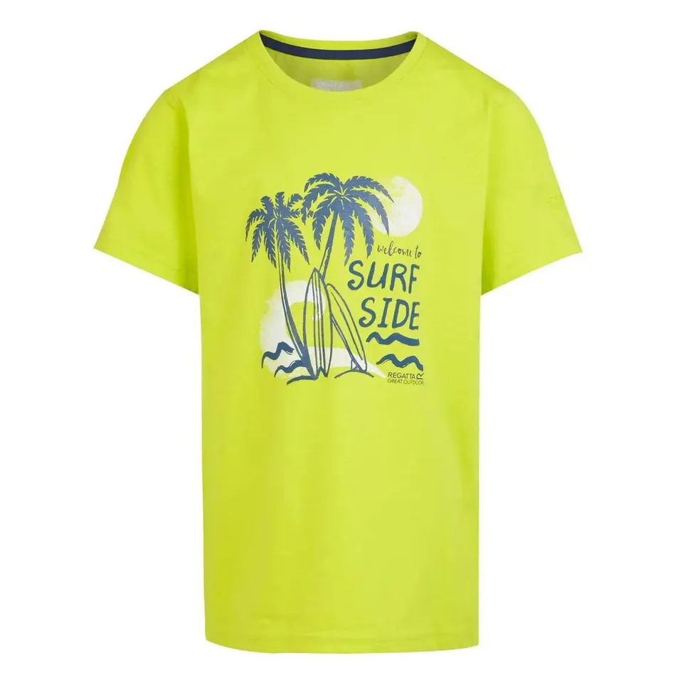 BRAND NEW REGATTA KIDS BOSLEY VII SHORT SLEEVE CITRON LIME T-SHIRT SIZE 14 YEARS