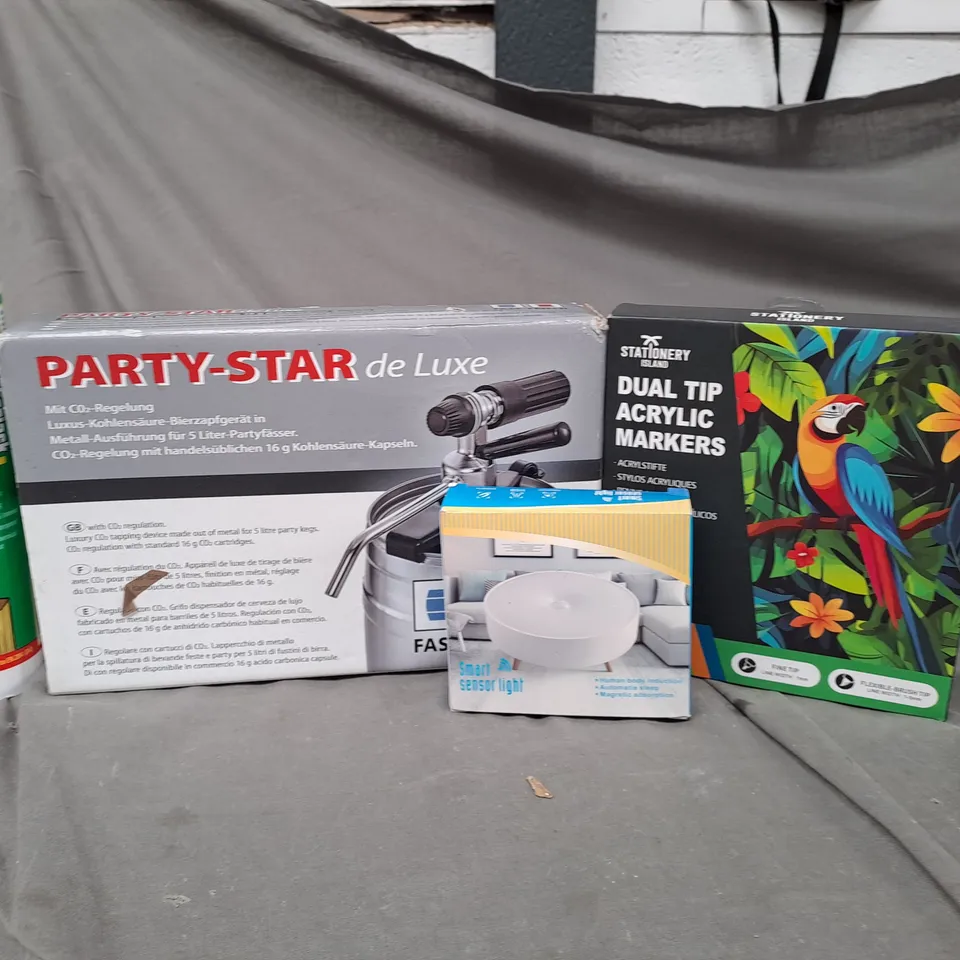 APPROXIMATELY 15 HOUSEHOLD ITEMS TO INCLUDE WOOD ADHESIVE, SMART SENSOR LIGHT AND DUAL TIP ACRYLIC MARKERS