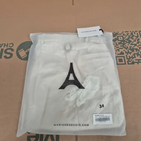 MANIÈRE DE VOIR LINEN PLEATED TAILORED TROUSERS – UK 34