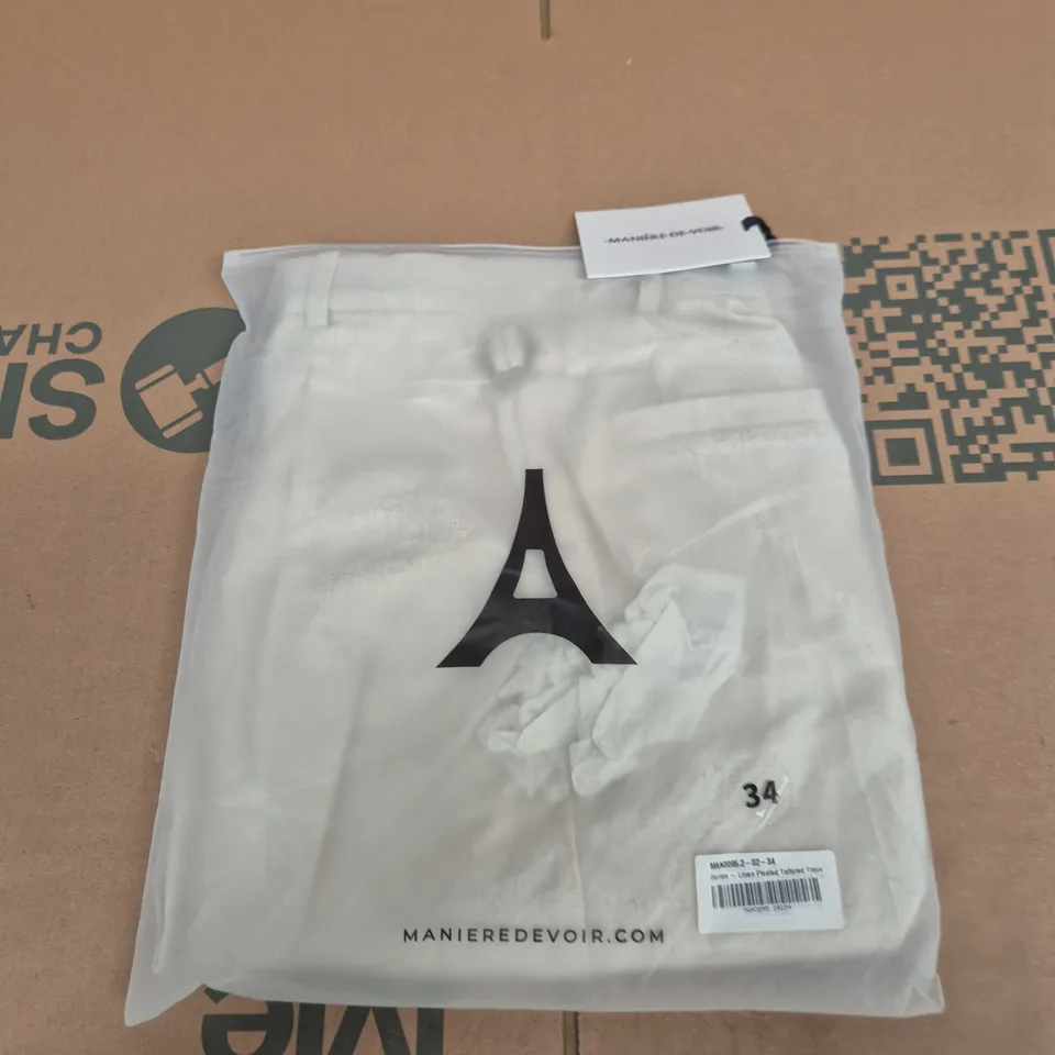 MANIÈRE DE VOIR LINEN PLEATED TAILORED TROUSERS – UK 34