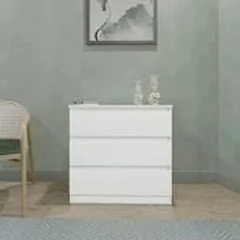BOXED MALVERN 3 DRAWER CHEST - WHITE