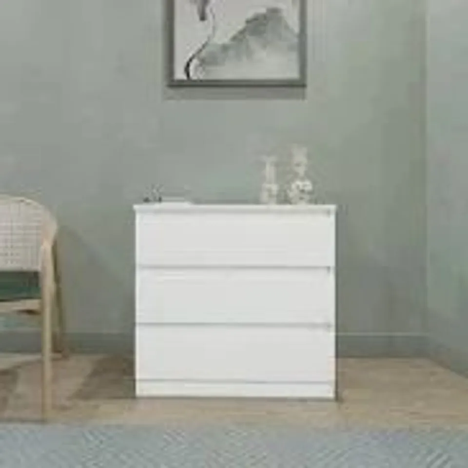 BOXED MALVERN 3 DRAWER CHEST - WHITE 