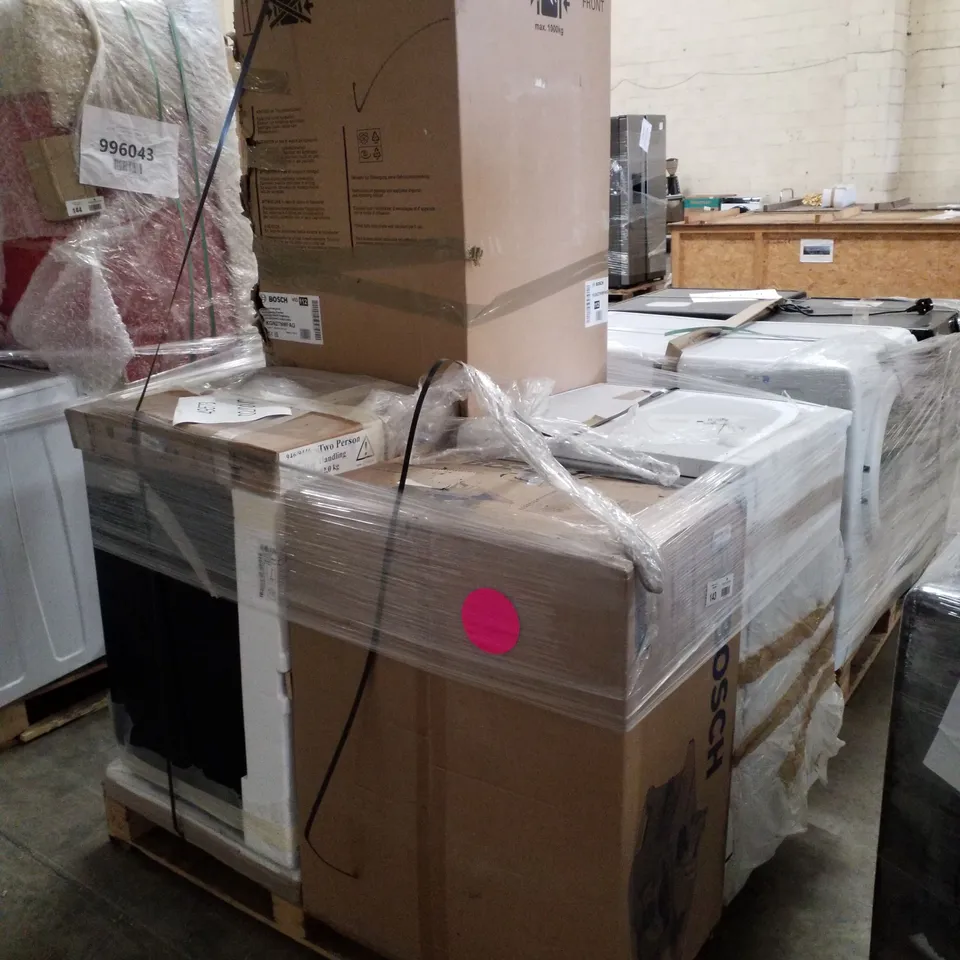 PALLET OF APPROXIMATELY 4 UNPROCESSED RAW RETURN WHITE GOODS TO INCLUDE;