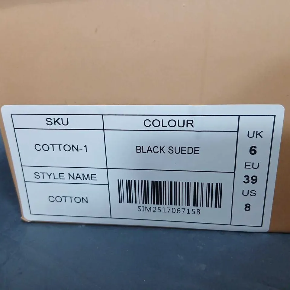 SIMMI LONDON COTTON-1 BLACK SUEDE KNEE-HIGH BOOT, UK 6