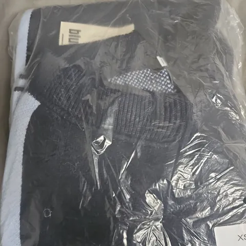 KNITWEAR GARMENT, SIZE XS, DARK COLOUR, SEALED IN PLASTIC 