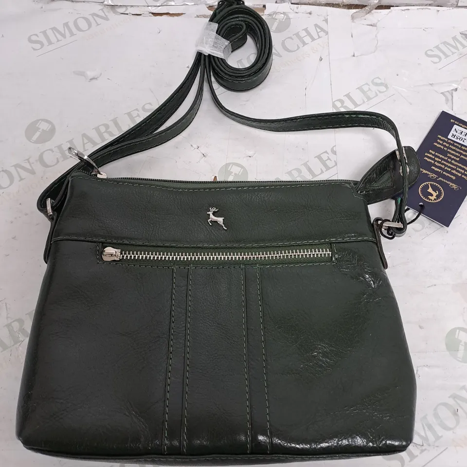 ASHWOOD ANGELA MEDIUM LEATHER CROSSBODY BAG IN GREEN