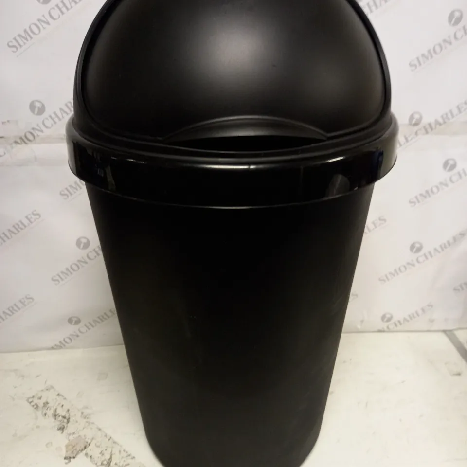 BLACK PLASTIC HOUSEHOLD BIN