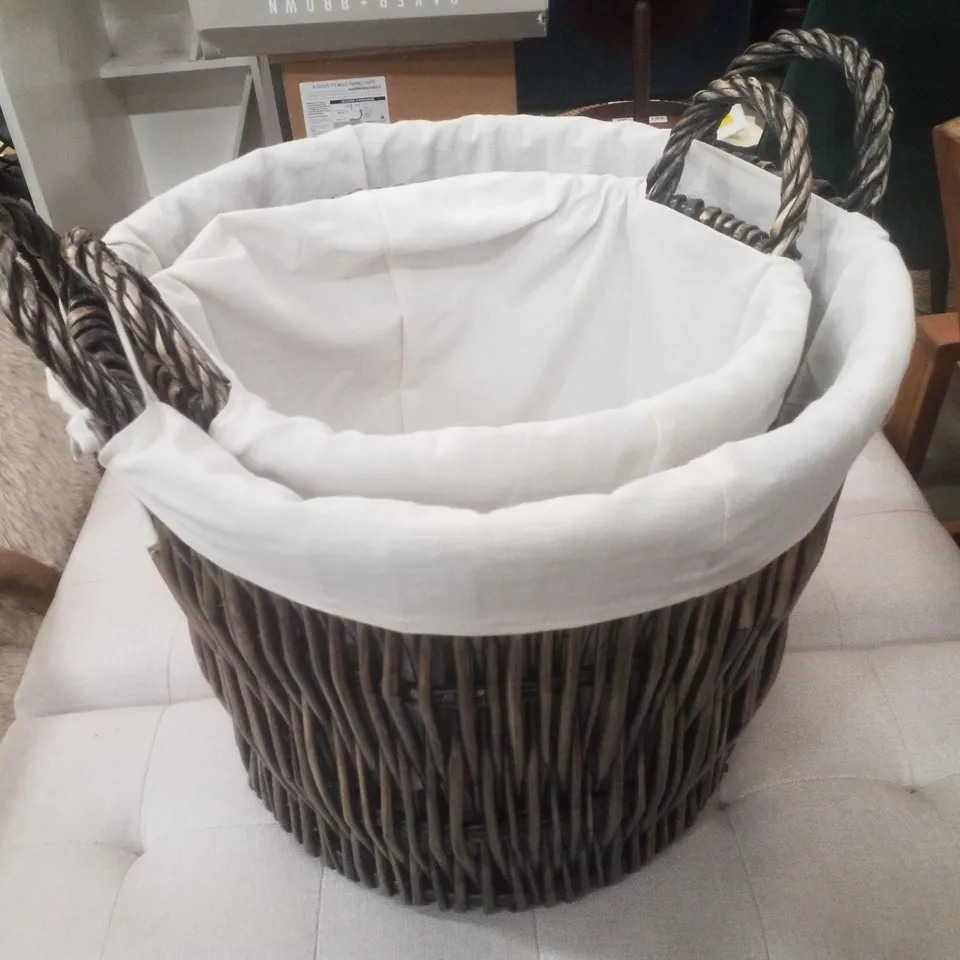 SET OF 2 BRAMBLY COTTAGE WICKER BASKET