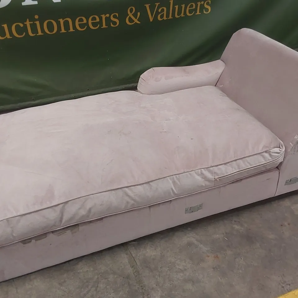 QUALITY DESIGNER CORNER CHAISE SOFA SECTION - BLUSH VELVET