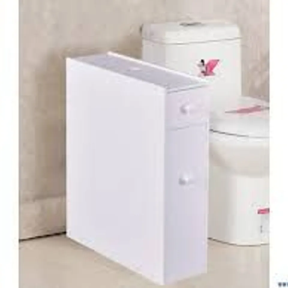 BOXED GIANTEX SMALL BATHROOM STORAGE CABINET - WHITE