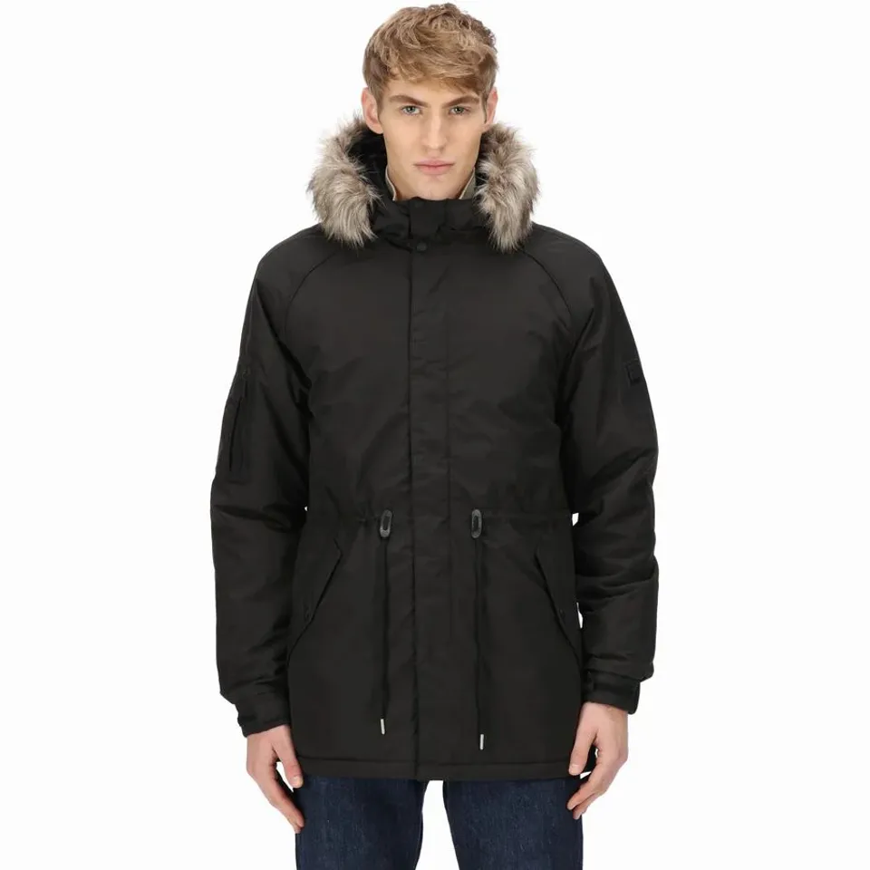 REGATTA MENS SALINGER III WATERPROOF PARKA JACKET BLACK SIZE S