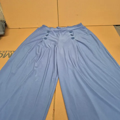 KIM & CO WOMEN'S CHAMBRAY BLUE WIDE-LEG TROUSERS β XL