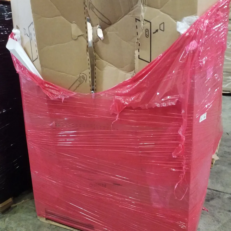PALLET CONTAINING ASSORTED PRODUCTS INCLUDING VANITY MAKEUP MIRROR, GREY STANDING HEATER, TOILET SEAT & 4 ARMS ROTARY AIRER